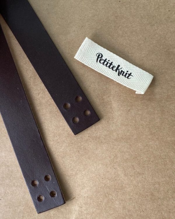 French market bag straps leather PetiteKnit - Bilde 5